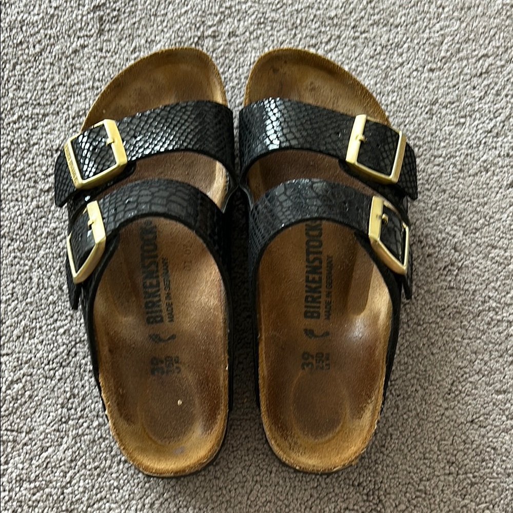 Birkenstock Black Sandals Two-Strap Comfort Design